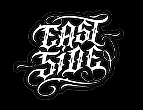 Lettering collection by Daniel Zaragoza, via Behance East Side Tattoo, Fairytale Font, Gangster Letters, Handwriting Letters, Sign Lettering Fonts, Tattoo Lettering Alphabet, Alphabet Graffiti, Viking Quotes, Graphic Lettering