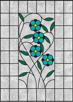 Forget me not stained glass Leadlight Windows, Stained Glass Decor, Stained Glass Flowers, Stained Glass Panels, Stained Glass Projects, Quilted Wall Hangings, Glass Flowers, Stained Glass Mosaic, Leaf Flowers