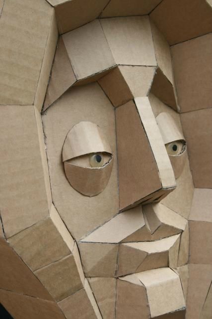 Cardboard Face Sculpture, Carton Sculpture, Cardboard Statue, Picasso Cardboard Sculpture, Cardboard Relief Sculpture, Mask Cardboard, Cardboard Face, Paper Head, Cardboard Art Sculpture