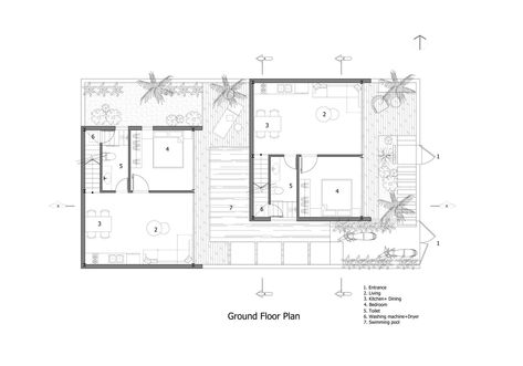 Gallery of Maison Mansardee House / 85 Design - 36 Tropical House Design Floor Plans, Small Tropical House Design, Small Tropical House, House Design Floor Plans, Design Floor Plans, Modern Tropical House, Tropical House Design, Cottage Style House Plans, Unique House Design