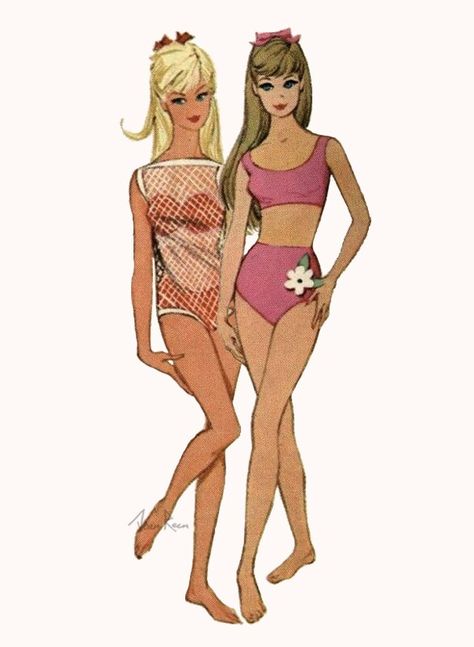 Barbie Illustration, The Girl Next Door, Girl Next Door, Beach Babe, Next Door, Twist