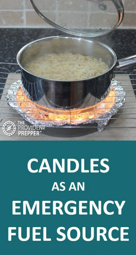 Cooking Without Electricity Emergency Preparedness, Cooking During Power Outage, Cooking Without Electricity, Emergency Heat Source, Power Outage Hacks, Diy Emergency Candles, Emergency Hacks, Candle Heater, Emergency Candles