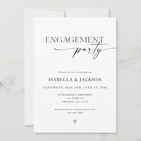 Engagement Party Zazzle, Minimalist Engagement Party, Engagement Party Invitation Cards, Engagement Party Invites, Engagement Invites, Engagement Invite, Engagement Party Cake, Civil Marriage, Friends Dinner