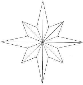 Hopemore: Eight point star template More 8 Point Star, Printable Shapes, Star Coloring Pages, Stained Glass Patterns Free, Porch Ceiling, Weihnachten Diy, Moon Party, Star Template, Coloring Art