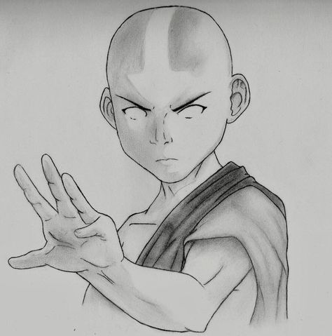 Avatar Aang Drawing, Avatar The Last Airbender Drawings, Avatar Drawing, Arte Nerd, رورونوا زورو, Keeping Busy, Make Avatar, Avatar The Last Airbender Art, Air Bender