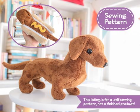 BeeZeeArt (@BeeZeeArt) on X Sausage Dog Sewing Pattern Free, Hot Dog Bun, Dog Sewing Patterns, Dachshund Pattern, Animal Sewing Patterns, Plushie Patterns, Dachshund Christmas, Animal Patterns, Sewing Diy