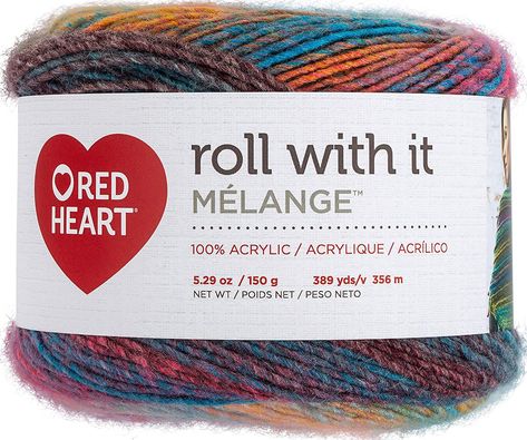 Red Heart Roll with it Melange Show Time #knittingcrochet Making Scarves, Crochet Unique, Show Time, One Cake, I Love This Yarn, Knitting Gauge, Fashion Cakes, Red Heart Yarn, Go Wild