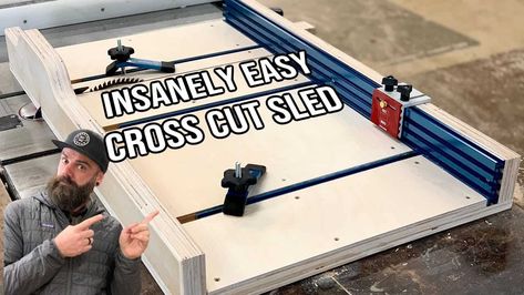 Tablesaw Sled, Table Saw Crosscut Sled, Crosscut Sled, Woodshop Tools, Cross Cut Sled, Table Saw Sled, Garage Workbench, Woodworking Table Saw, Table Saw Stand