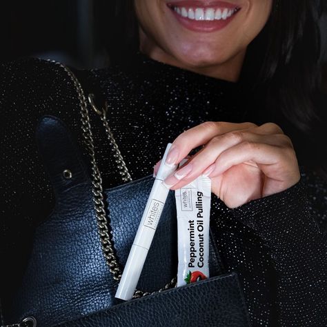 carrying your teeth whitening products in your handbag (especially during party season) can be incredibly convenient & beneficial ✨ our teeth whitening pen will allow you to quickly touch-up at anytime, keeping your smile bright throughout the evening 😉 Teeth Whitening Pen, Teeth Whitening, Touch Up