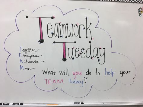 Whiteboard Teacher Ideas, Daily Huddle Ideas, Team Whiteboard Ideas, Staff Whiteboard Ideas, Elementary Morning Announcement Ideas, Morning Huddles For Work, Work White Board Ideas Inspiration, Work Whiteboard Ideas, Employee Break Room Ideas Fun