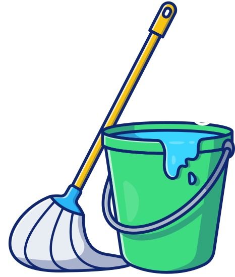 Mop And Bucket Vector Illustration - Icons by Canva Mop And Bucket, Business Cards And Flyers, Marketing Business Card, Book Labels, Profile Page, You're Awesome, Print Stickers, One Design, Custom Mugs