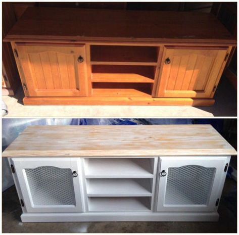 Country Shabby Chic TV Unit Tv Unit Refurbish, Painted Tv Unit, Upcycle Tv Unit, Refurbished Tv Unit, Tv Unit Makeover, Shabby Chic Tv Unit, Tv Unit Ideas, Shabby Chic Wallpaper, Shabby Chic Painting