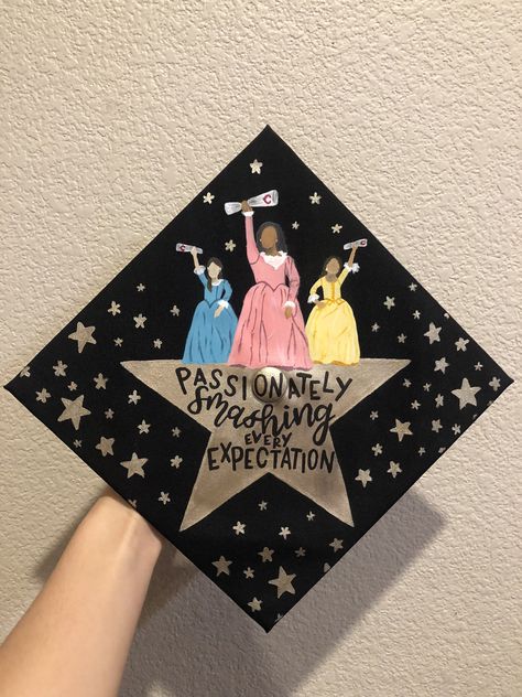 In The Heights Graduation Cap, Museum Graduation Cap, Newsies Graduation Cap, Grad Cap Ideas Hamilton, Musical Grad Caps, Grad Cap Hamilton, Princess Diaries Graduation Cap, Graduation Cap Designs Musical Theatre, History Major Graduation Cap