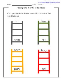 Word Ladder Worksheets Word Ladders 2nd Grade, Substitute Teacher Resources, Cvc Worksheets Kindergarten, Speaking Activities Esl, School Vocabulary, Word Ladders, Wilson Reading, Cvc Worksheets, 2nd Grade Spelling