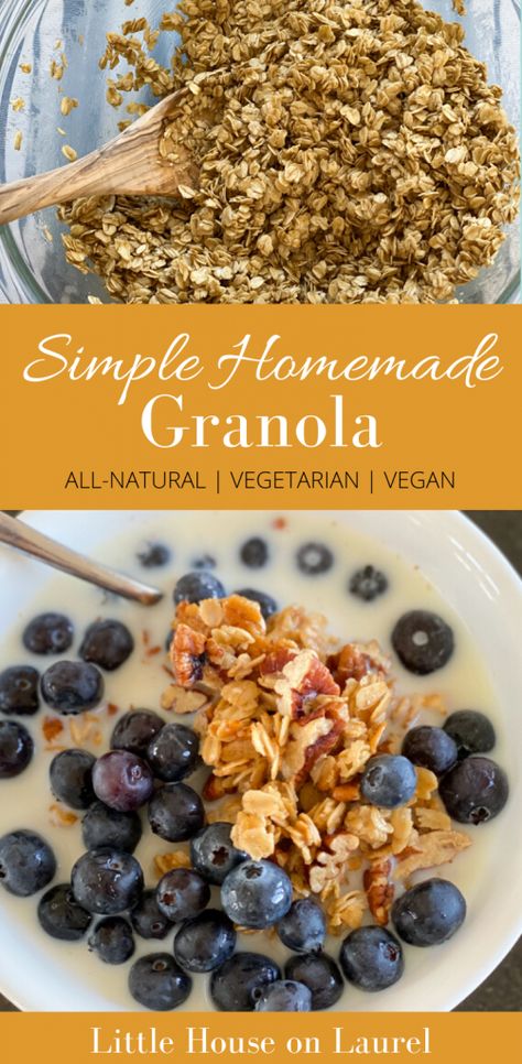 This simple homemade granola only requires a few all-natural ingredients. It's also flexible, which means you can swap out ingredients to create endless flavor options. Natural Granola, How To Make Granola, Fresh Breakfast, Baked Granola, Flavor Combinations, Homemade Popsicles, Jelly Roll Pan, Sunday Breakfast, Homemade Butter