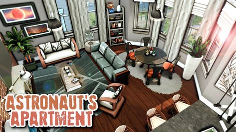 The perfect apartment for a Sim in the Astronaut career for my save file! • 📍 18 Culpepper House in San Myshuno • No CC • Gallery ID: ChrissieYT • Packs Used: NOT pack restricted! • $73,122 Simoleons • 1 bed, 1 bath (space for 1-2 Sims, office that could be a 2nd bedroom) Sims 4 Astronaut House, Sims Office, Culpepper House, Penthouse Office, Perfect Apartment, San Myshuno, The Astronaut, Save File, Apartment Layout