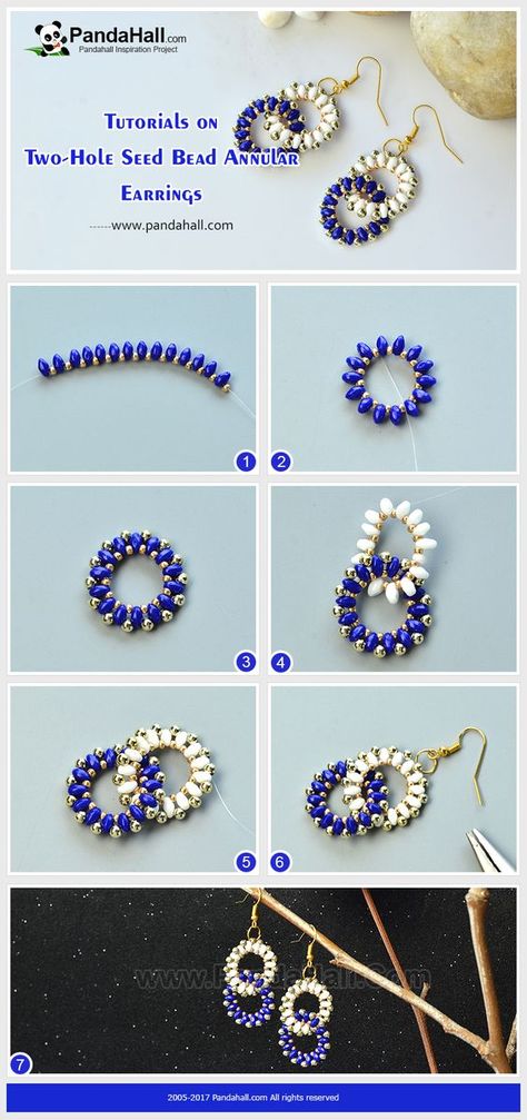 Cincin Diy, Anting Manik, Beaded Earrings Tutorials, Beaded Earrings Diy, Beaded Earrings Patterns, Beaded Bracelet Patterns, Homemade Jewelry, Handmade Wire Jewelry, Beaded Jewelry Patterns