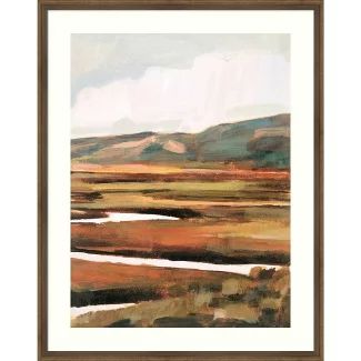 Framed Art : Target Mountain Field, Mossy Green, Landscape Artwork, Picture Frame Painting, Frame Painting, Framed Canvas Wall Art, Joss And Main, Abstract Landscape, Art Sur Toile