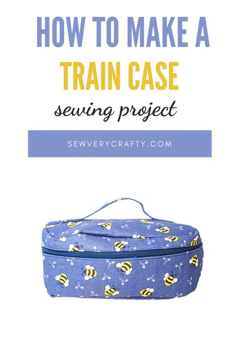 Makeup Case Sewing Pattern, Diy Train Case Pattern Free, Train Case Pattern Free, Sewing Case Pattern Free, Train Case Sewing Pattern, Train Case Pattern, Makeup Case Pattern, Diy Bag Patterns, Furniture Recycle