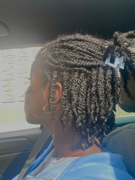 Hairstyle With Claw Clip, Claw Clip Styles, Three Strand Twist, Twist Hairstyle, Short Twists, Protective Hair, Braids Styles, Natural Hairstyle, Mini Twists