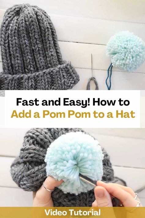 Hat Pom Pom Diy, How To Make A Hat Pom Pom, How To Make A Pom Pom For A Hat, How To Make Pompoms, How To Make A Pompom For A Hat, How To Make A Pompom, How To Make A Beanie Pom Pom, Crochet Pompom Hat, How To Make A Pom Pom With Yarn