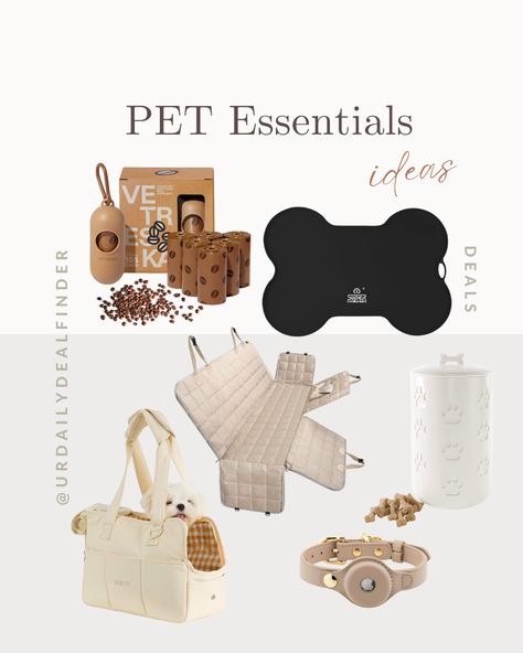 Beige tones pet finds for this spring! 😊 Car seat cover on white-beige tone is really useful is your dog has white fur❤️ Follow my daily IG stories on @urdilydealfinder for daily deals finds!! Dog Supplies Aesthetic, Aesthetic Dog Products, Aesthetic Dog Essentials, Dogs Accessories, Aesthetic Dog Stuff Amazon, Puppy Room Decor, Aesthetic Dog Supplies, Puppy Checklist, New Puppy Checklist