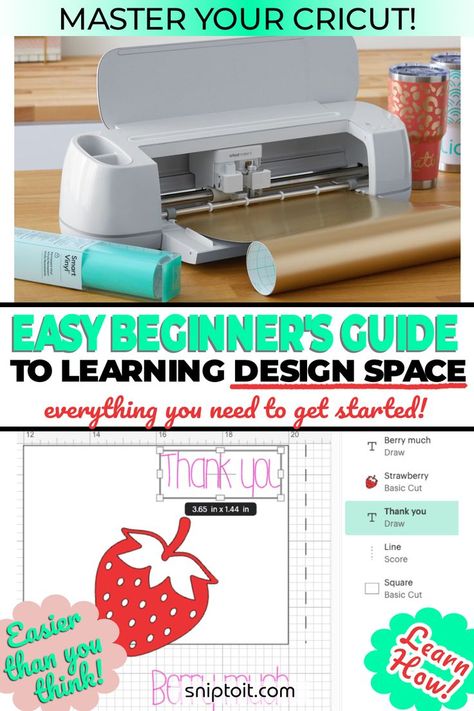 image captioned Easy Beginners Guide to Learning Design Space - Everything you need to get started, featuring images of a Cricut Maker 3 craft cutter and a screenshot of a design in progress in Design Space Design Space Cricut Tutorials, Cricut Design Space For Beginners, Cricut Apps, Cricut Business, Cricut Access, Writing Fonts, Order Of Operations, Cricut Fonts, Cricut Free