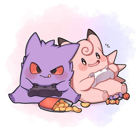 Gengar Clay, Eve Pokemon, Final Fantasy Funny, Gamer Couple, Pokemon Couples, Gengar Pokemon, Ghost Pokemon, Color Me Mine, Cute Pokemon Pictures