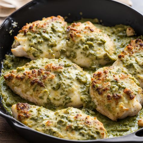 Cheesy Pesto Baked Chicken Recipe Baked Pesto Chicken Breast, Pesto Baked Chicken, Pesto Chicken Breast, Fresh Basil Pesto, Basil Pesto Chicken, Pesto Recipes, Baked Chicken Recipe, Baked Pesto Chicken, Pesto Cheese