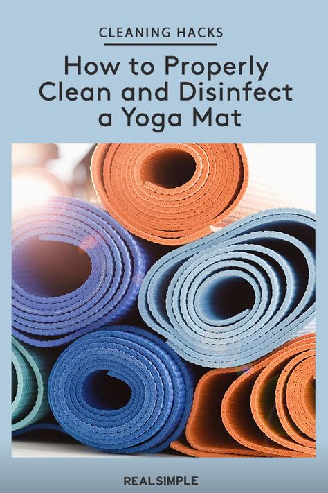 How to Clean a Yoga Mat | Click here to learn how to properly disinfect and clean a yoga mat. #cleaningtips #realsimple #cleaninghacks Clean Yoga Mat, Yoga Mat Cleaner, Yoga Ashtanga, Deep Cleaning Hacks, Baby Nap, Easy Cleaning Hacks, Deep Cleaning Tips, 10 Minute Workout, Yoga At Home