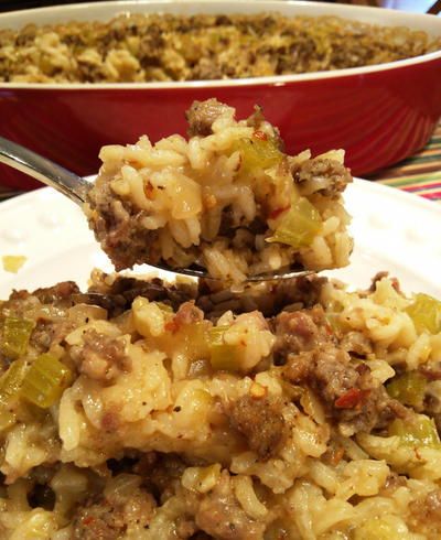 Southern Sausage and Rice Casserole Sausage Rice Casserole, Sausage And Rice Casserole, Ground Sausage Recipes, Sausage And Rice, Sausage Rice, Jimmy Dean Sausage, Wild Rice Casserole, Cream Of Celery, Rice Casserole Recipes