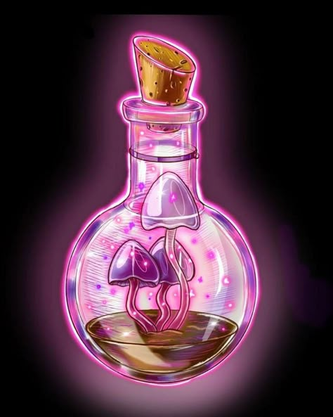 Witch Room, Bottle Drawing, Desain Buklet, Magic Bottles, Colored Pencil Artwork, Jar Art, Pop Art Wallpaper, Dungeons And Dragons Homebrew, Potion Bottle