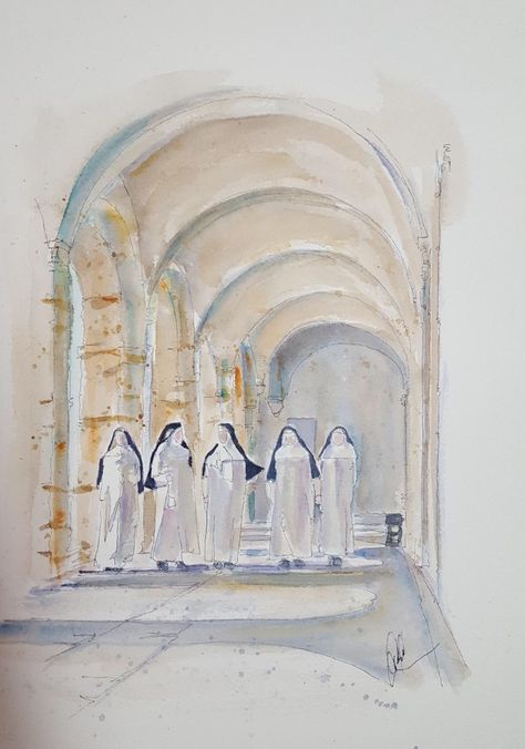 Catholic watercolor Catholic Watercolor Art, Catholic Painting Ideas, Catholic Art Aesthetic, Mary Watercolor, Catholic Watercolor, Christian Watercolor, Watercolor Bible, Edith Stein, Sacred Heart Art