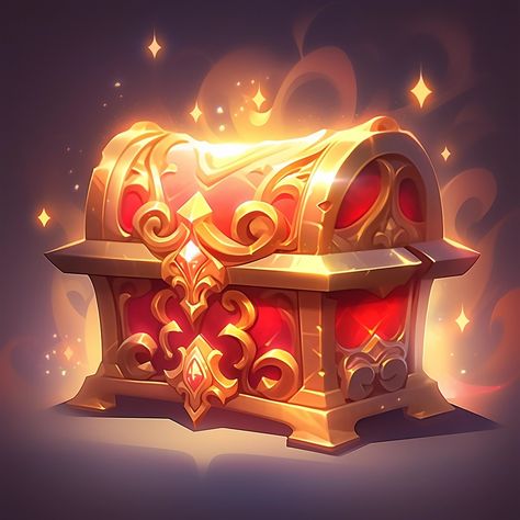 red treasure chest icon,simple，Ramadan theme， in the style of artgerm, heroic, gold leaf accents, tomàs barceló, luminous quality, stained-glass, Ramadan Theme, Asura's Wrath, Treasure Games, Magic Bottles, Props Art, Box Chest, Pirate Treasure, Pirate Life, Game Icon