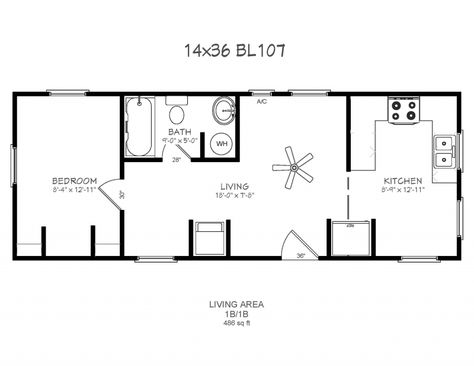 14x32 house plans - Google Search 14x32 Tiny House Floor Plans, 26x30 House Plans, 14x32 Floor Plans Tiny Homes, 14x40 Cabin Floor Plans, Small House Drawing, Katrina Cottage, Shop Building Plans, Portable Building, Building Apartment