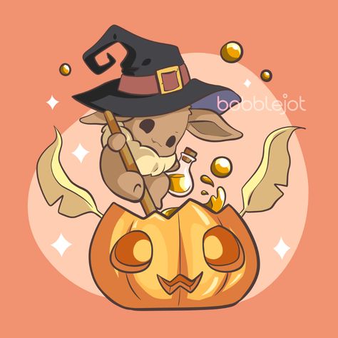 Illustrator Of Cute Things (Posts tagged pokemon) Halloween Pokemon Wallpaper, Chibi Halloween, Halloween Pokemon, Eevee Cute, Pokemon Eevee Evolutions, Pokemon Halloween, Image Halloween, Pikachu Wallpaper, Pokemon Eeveelutions