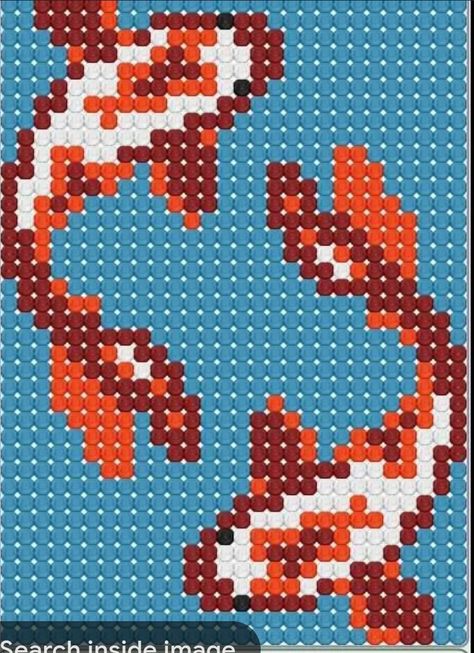 Crocodile Pixel Art, Perler Beads Ideas, Beaded Flowers Patterns, Fish Beads, Art Perle, Pixel Art Templates, Pony Bead Patterns, Hama Bead, Pixel Crochet