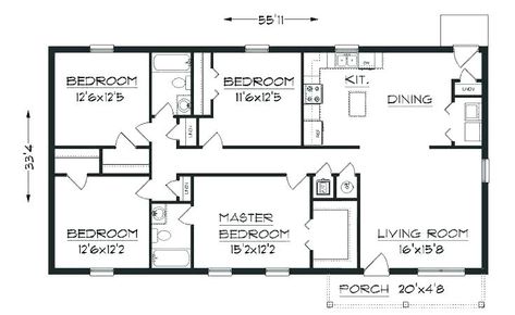 Floor plan with dimensions 1 Floor plan with dimensions Storage Building House Plans, Tiny House Trailer Plans, Minecraft Modern House Designs, One Floor House Plans, Floor Plan With Dimensions, Small House Blueprints, Bungalow Floor Plans, Minecraft Modern, Cottage Floor Plans