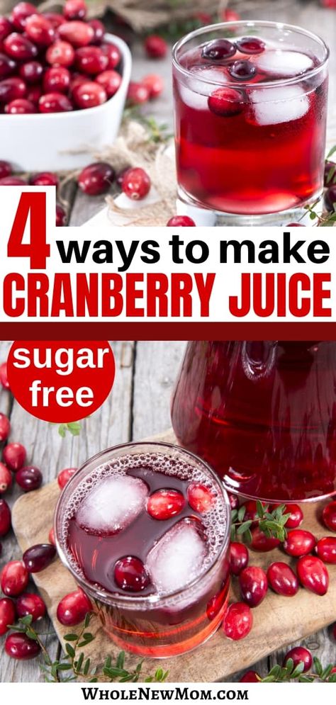 Did you know that you can seriously make your own Homemade Cranberry Juice? It's true! Ditch the HFCS in traditional cocktails and find out how to make homemade cranberry juice FOUR WAYS! #healthyhomemadecranberryjuice #homemadecranberryjuicerecipe #sugarfreecranberryjuice #nosugarhomemadecranberryjuice Homemade Cranberry Juice, Traditional Cocktails, Cranberry Benefits, Cranberry Powder, Cranberry Juice Cocktail, Sugared Cranberries, Cranberry Cocktail, Low Carb Sweeteners, Belly Fat Burner Drink