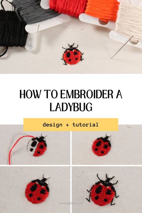 In this post, we’re diving into how to create an embroidered ladybug. It’s not just about stitching ��– it’s about capturing luck and joy with every thread. Whether you’re looking to stitch one on your clothes or include it in an embroidery design, this little embroidery is sure to be a fun time. Ladybug Embroidery Tutorial, Hand Embroidery Ladybug, Ladybug Embroidery Pattern, Embroidery Animals Easy, Embroidery How To, Fun Embroidery Ideas, Things To Embroider, Embroidery Bugs, Embroidered Ladybug