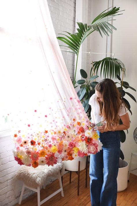 Future Room, Floral Room, Decor Flowers, Flower Bomb, Floral Curtains, Diy Curtains, New Room, Faux Flowers, 인테리어 디자인