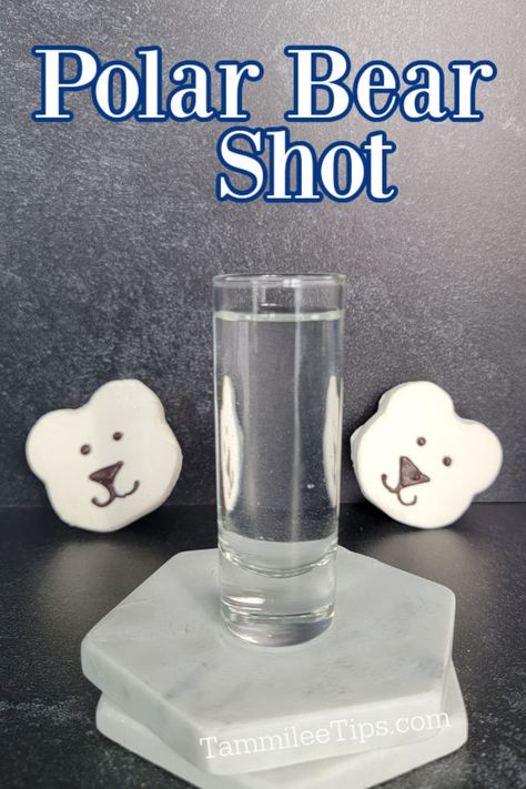 Winter Shot Recipes, Winter Shots Alcohol, White Gummy Bear Shot Recipe, Polar Bear Drink Recipe, Jack Frost Jello Shots, Fun Winter Cocktails, Gummy Bear Shots Vodka, New Year’s Eve Jell-o Shots, Polar Bear Drink