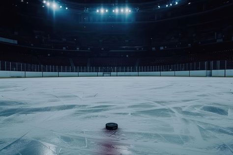 Hockey ice rink sport arena empty field sports hockey darkness. | premium image by rawpixel.com / Chim Hockey Backgrounds, Arena Background, Hockey Stadium, Sports Hockey, Hockey Arena, Sports Arena, Ice Rink, Cold Temperature, Sport Hockey