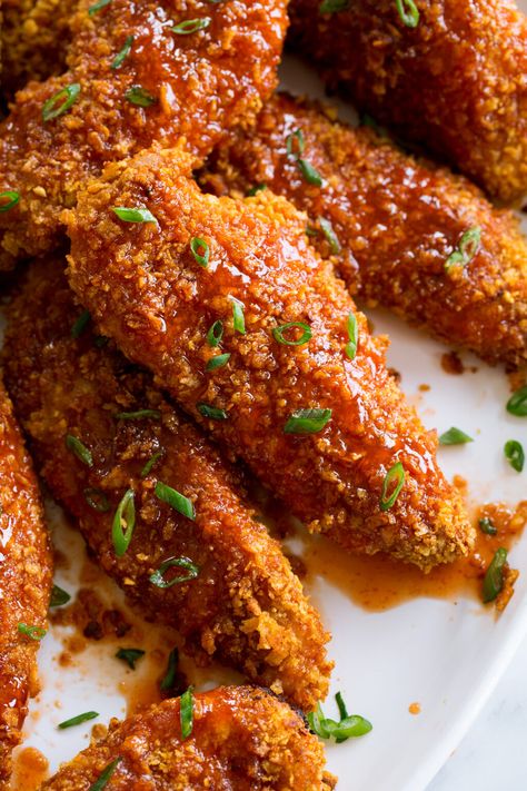 Hot Honey Chicken Baked Crunchy Hot Honey Chicken, Crunchy Hot Honey Chicken, Hot Honey Chicken Recipe, Baked Chicken Strips, Hot Honey Chicken, Honey Chicken Recipe, Grilled Chicken Skewers, Spicy Chicken Recipes, Crispy Baked Chicken