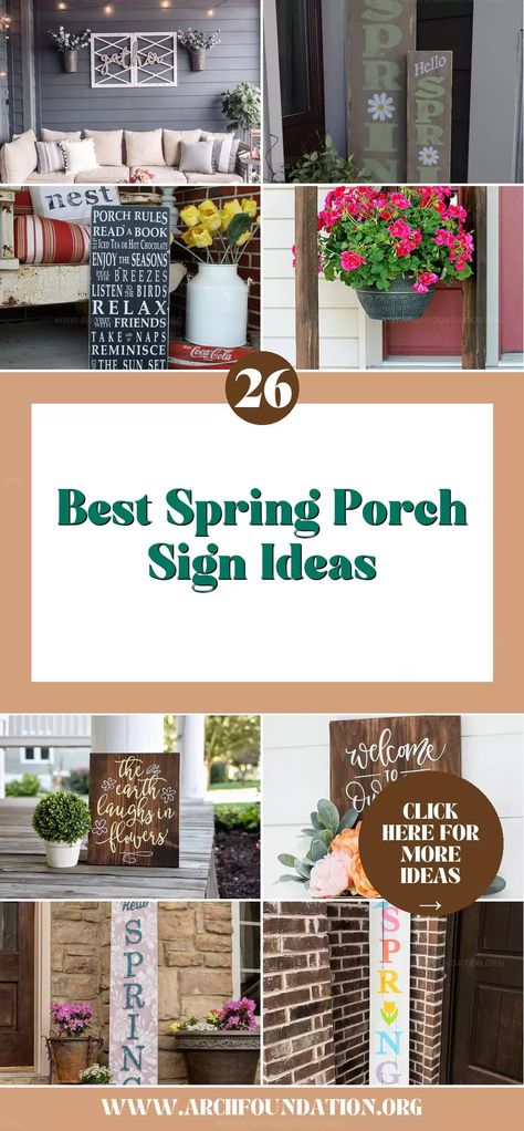 As the chill of winter fades away, it’s time to refresh your home’s exterior with a touch of spring. One of the simplest yet most impactful ways to do this is by adding a charming spring porch sign. From floral designs to uplifting messages, these 26 fresh spring porch signs are perfect for welcoming guests and celebrating the arrival of warmer days. Spring Sayings For Signs, Spring Porch Signs, Porch Sign Ideas, Spring Sayings, Summer Porch Signs, Personalized Flower Pot, Hello Spring Sign, Funky Fonts, Spring Quotes