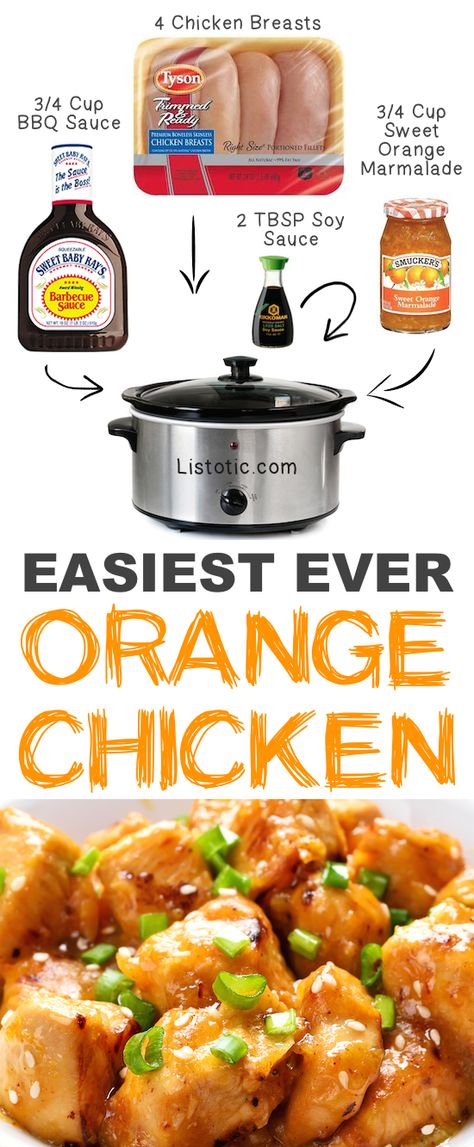 #3. Easy Crockpot Orange Chicken | 12 Mind-Blowing Ways To Cook Meat In Your Crockpot Easy Crockpot Orange Chicken, Crockpot Orange Chicken, Orange Chicken Crock Pot, Sommer Mad, Cook Meat, Crock Pot Food, Crock Pot Recipes, Diner Recept, Crockpot Dishes