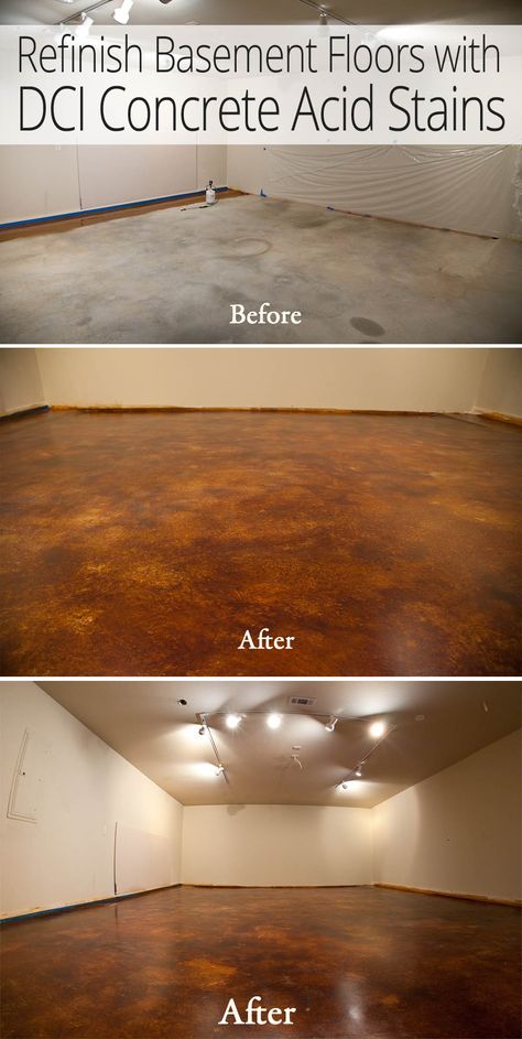 Redo Basement, Concrete Basement Floors, Acid Concrete, Acid Stained Concrete, Basement Remodel Diy, Concrete Stained Floors, Acid Stain, Basement Floor, Diy Basement