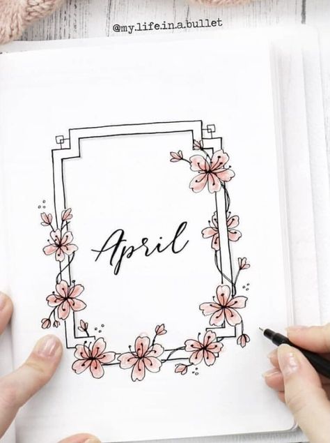 62 Best April Bujo Cover Spreads to Steal Now - atinydreamer Bujo April Theme, April Bujo Cover, April Weekly Spread, Bullet Journal April Cover, April Bullet Journal Ideas, Bullet Journal April Theme, April Bujo, Journal Materials, April Bullet Journal Cover