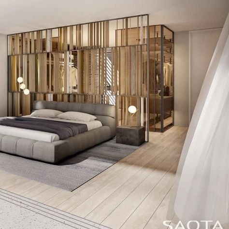 Masterbedroom Luxe Design, Spain Living, Closet Behind Bed, Cabin Rooms, Bedroom Wardrobe Ideas, Interior Design Layout, Luxury Closets Design, Modern Bedroom Interior, Ibiza Spain