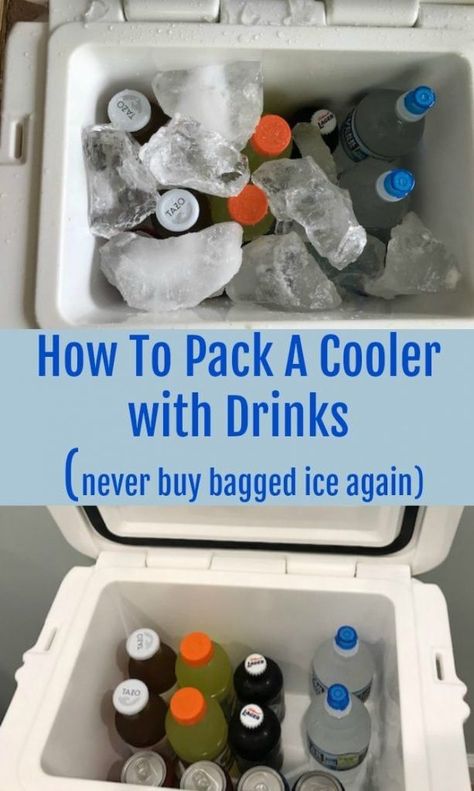 How to Pack a Cooler with Drinks & Ice Hacks #tutorial  How to keep your drinks cool for the beach. How to pack a cooler. Float Trip Drinks, River Float Trip Food, Baseball Cooler, Cooler Snacks, Float Trip Food, Pack A Cooler, Ice Packs For Coolers, Diy Ice Pack, Paint Rv